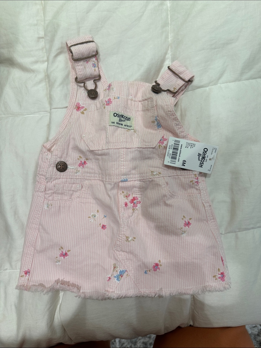 OshKosh B'gosh Light Pink Floral Overall dress